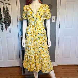 Betsey Johnson Martina La La Lemons Midi Dress